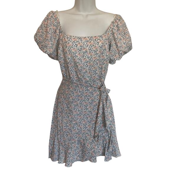 Altar'd State Dresses & Skirts - Alter'D State Floral Dress Off Shoulder Lined W/Faux Wrap Dress M